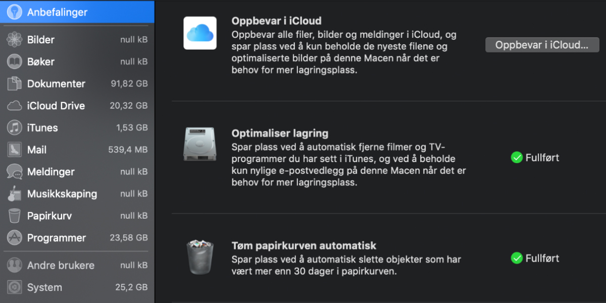 Apples operativsystem gir deg flere muligheter til å spare dyrebar lagringsplass.
