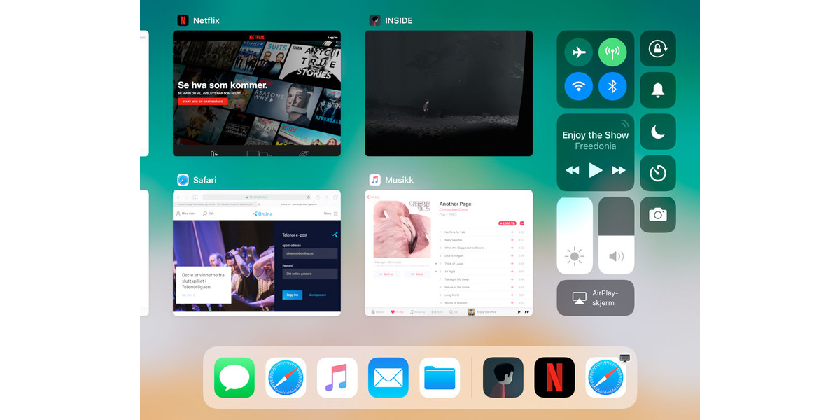 Det er ikke noe problem å kjøre flere apper samtidig – den nye iPaden er kraftig nok for selv den mest iherdige multitaskeren.